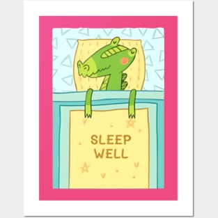 Sleep well baby crocodile Posters and Art